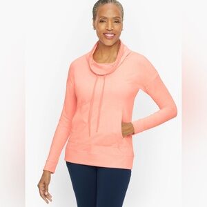 Talbots Coral Cowl-Neck Pullover Hoodie